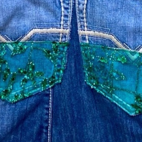 Women’s blue-jean shiny apron - Picture 4 of 5